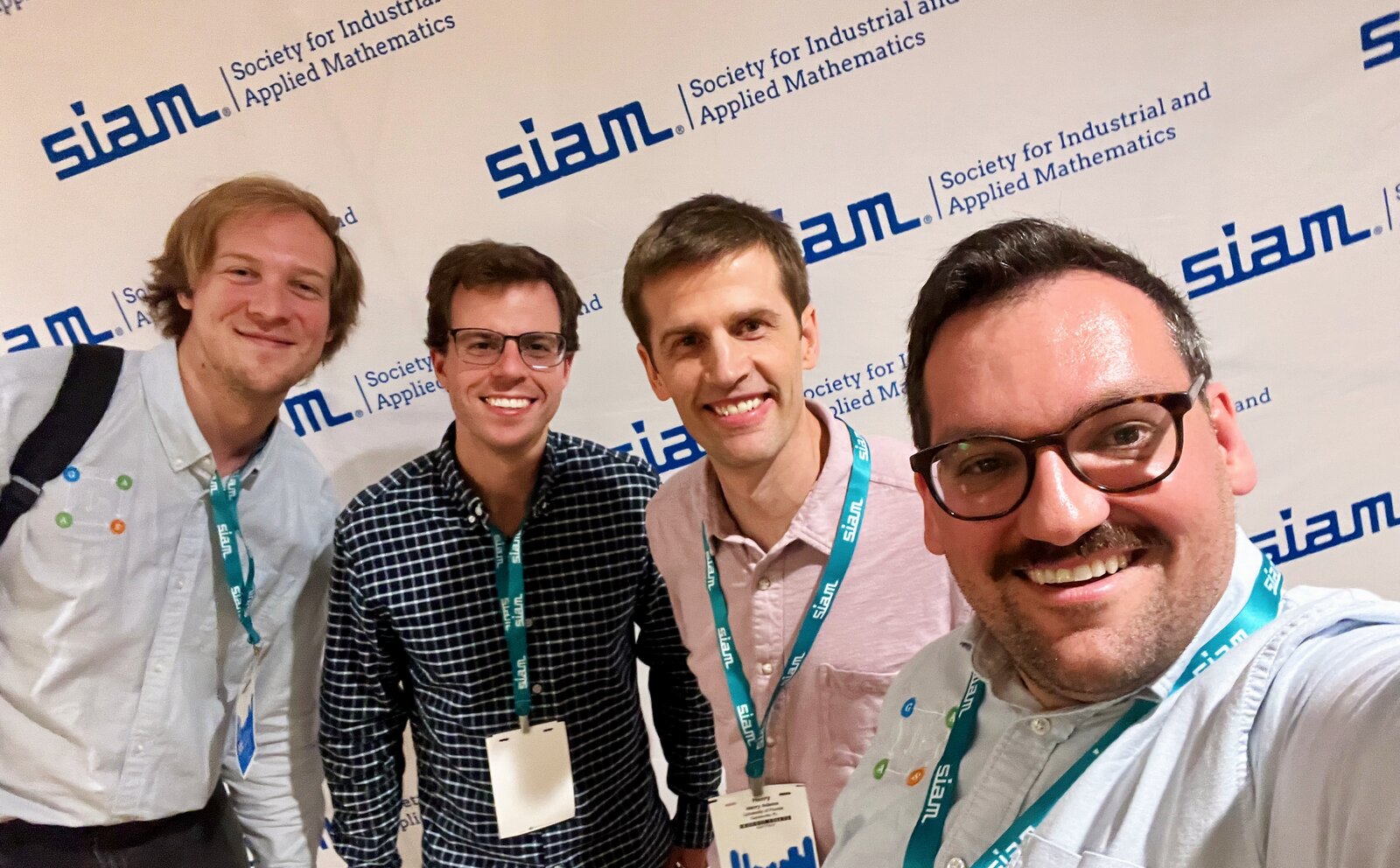 Tyler Hanks, Evan Patterson, Henry Adams and James Fairbanks at SIAM MDS24